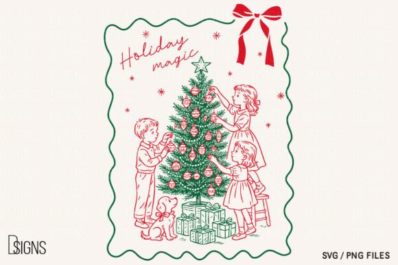 Christmas Tree Svg Holiday Line Art Png