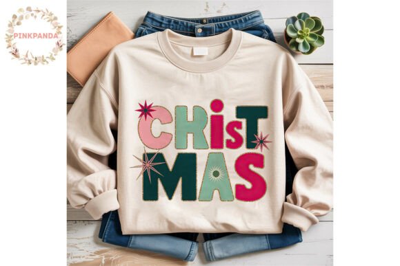 Chunky Christmas Letters PNG Clipart for Modern Illustrations