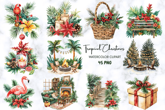 Cozy and Tropical Christmas Clipart PNG: A Brand Designer’s Review for Illustrations