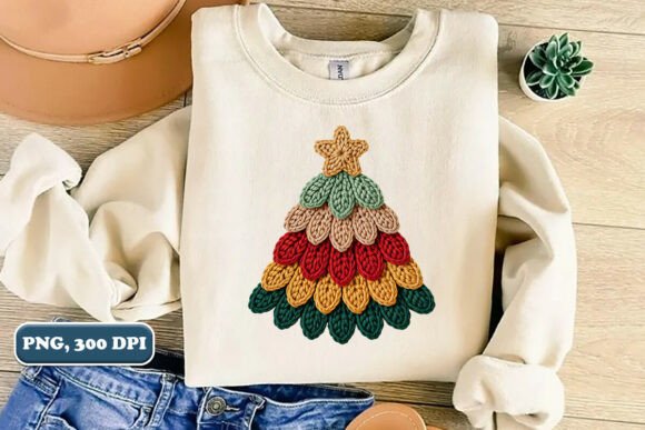 Crochet Yarn Christmas Tree PNG 1 Review for Illustrations