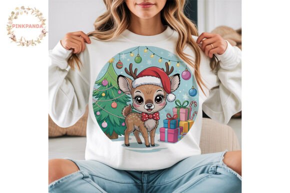Cute Reindeer Christmas Sublimation PNG for Illustrations