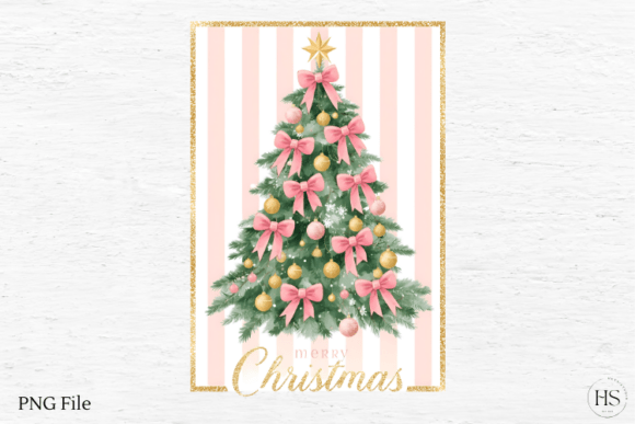 Merry Christmas Tree PNG, Pink Striped: A Designer’s Review for Illustrations