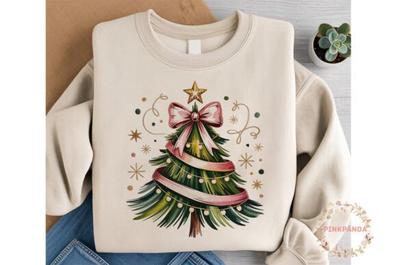 Pink Ribbon Christmas Tree PNG Clipart for Illustrations