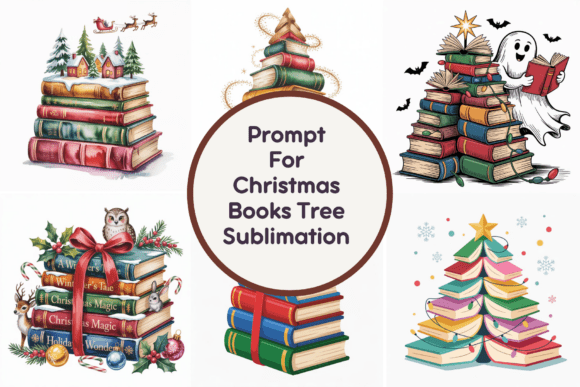 Prompt Christmas Books Tree Sublimation: Editorial Review for Content Creators