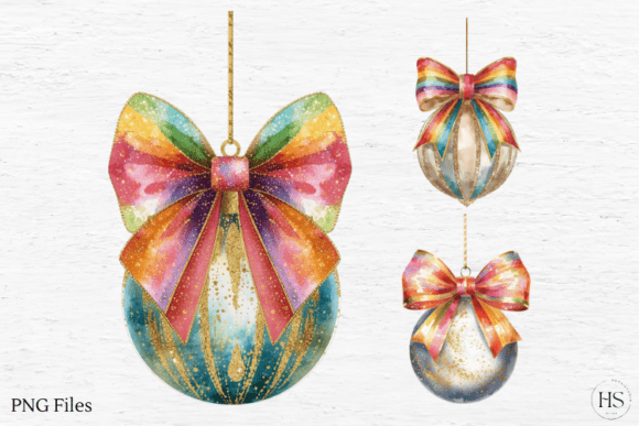 Rainbow Christmas Ball, Golden Christmas: A Designer’s Review for Modern Illustrations