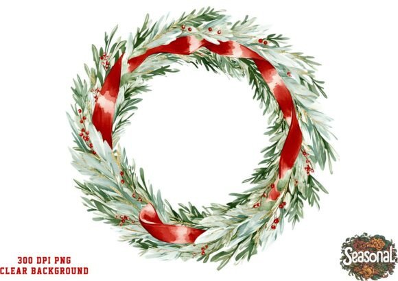 Red Bow Pine Christmas Wreath PNG: A Designer’s Review for Illustrations