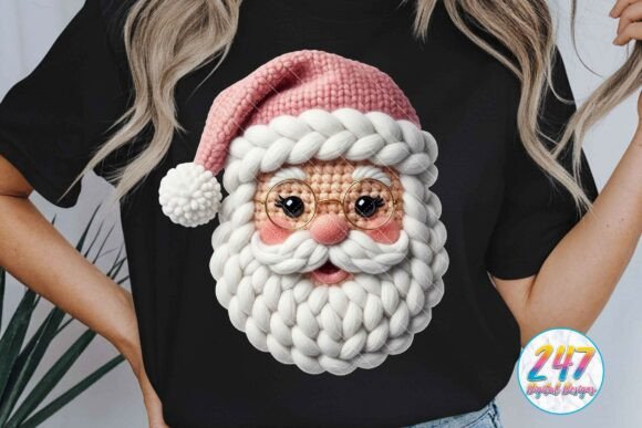 Santa Pink Crochet Yarn Christmas Knit Illustrations Review