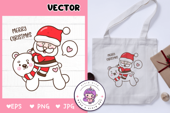 Santa Ride Polar Bear Christmas Wreath: A Designer’s Take on Festive Illustrations